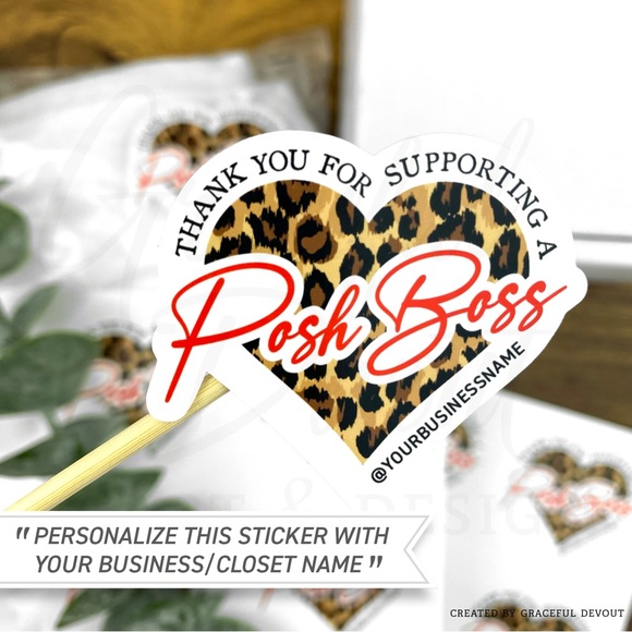 Thank You For Supporting A Posh Boss - Sticker- 2" (inches) (48ct.) [GD13-48] - Picture 1 of 6
